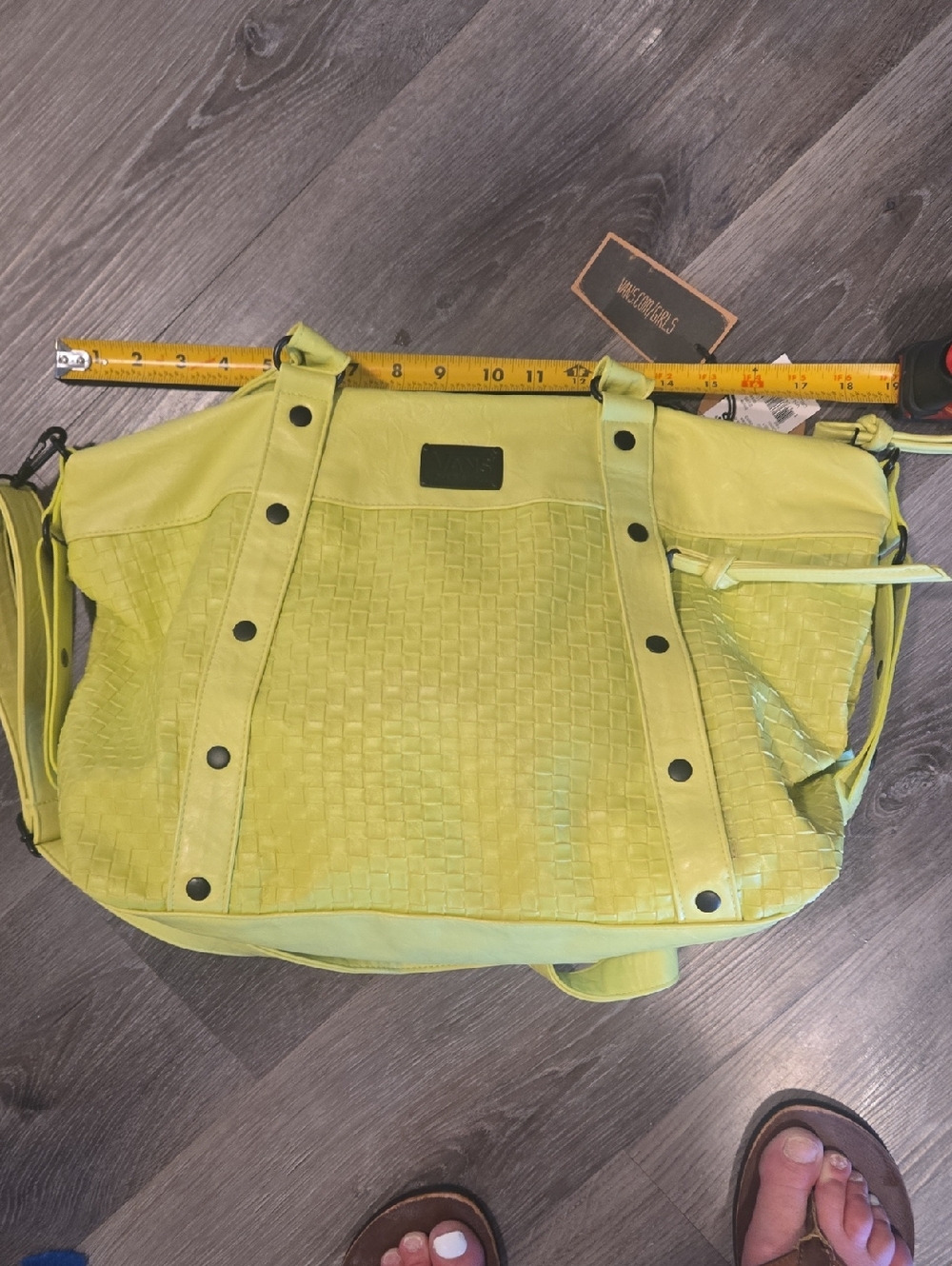 Vans Large Neon Yellow Women's Shoulder/Totes Bag Nwt - Picture 10 of 10